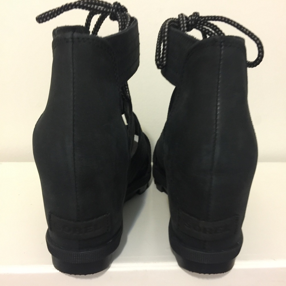 $150 NIB Sorel Black Joanie Cage Sandal. - Picture 5 of 7